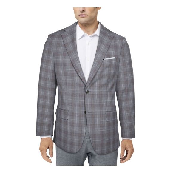 Tallia Men's Purple Slim-Fit Plaid Blazer Size 44R main image 1
